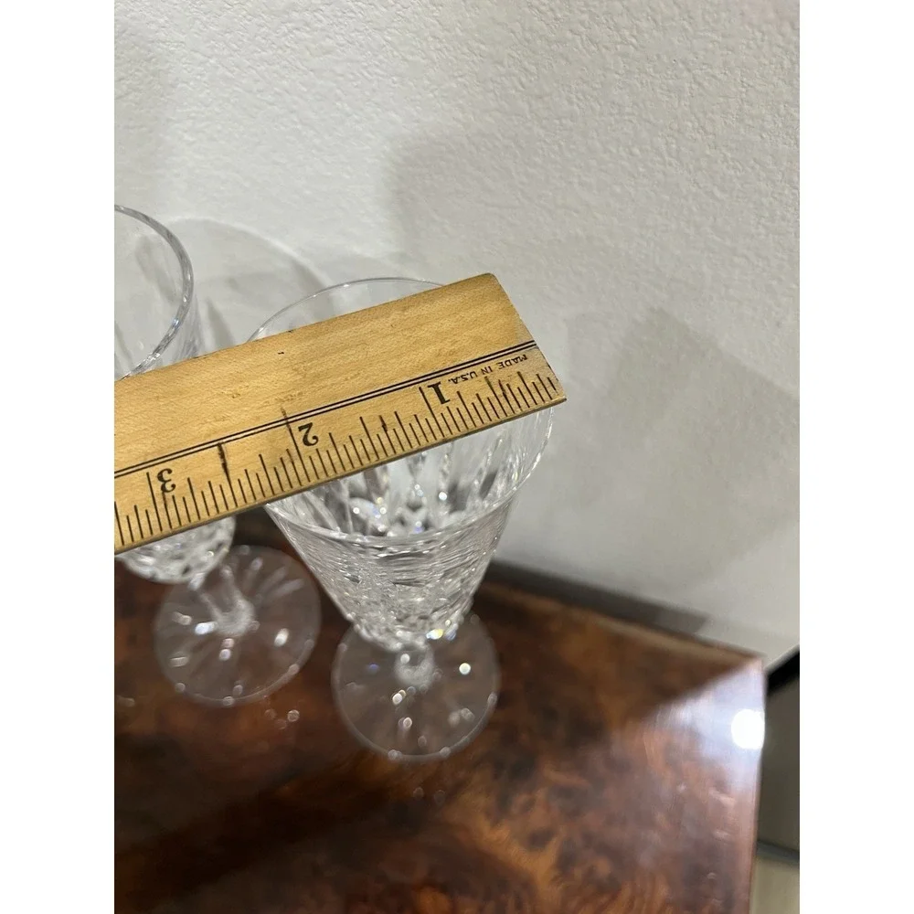 Set of 2 WATERFORD Lismore Crystal Champagne Glasses Flutes 7.25